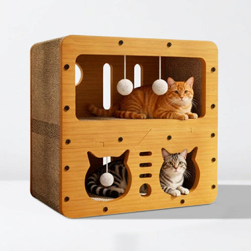 Wood Cat Scratcher Sofa Claw Care Toy - PawSlow