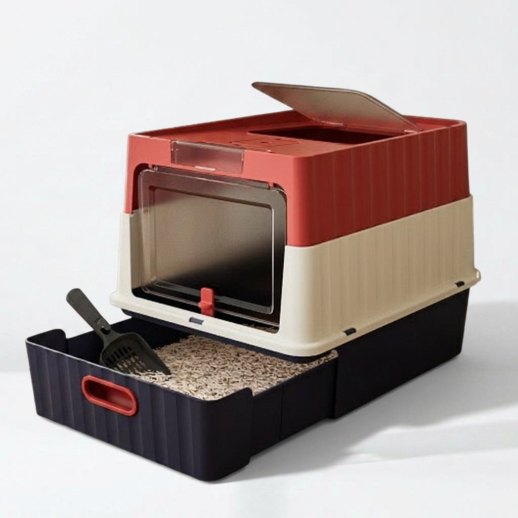Enclosed Cat Litter Box Top Entry Pro - PawSlow