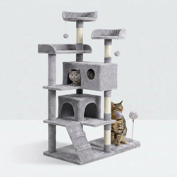 Indoor Cat Tree With Apartments Gray - PawSlow