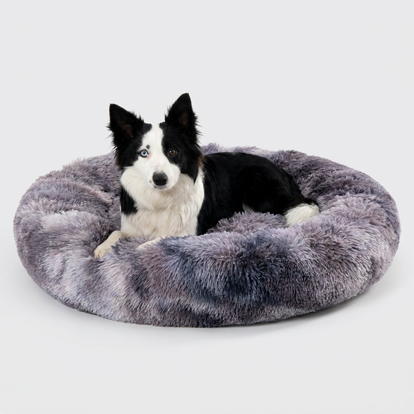 Calming Fluffy Donut Dog Bed Soft Plush - PawSlow